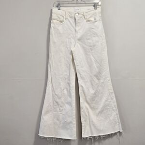 Frame Le Palazzo CropDenim White Flare Wide Leg Jeans